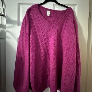 Joie Pink V-Neck Knit Sweater – Size 3X – Soft Cozy Pullover